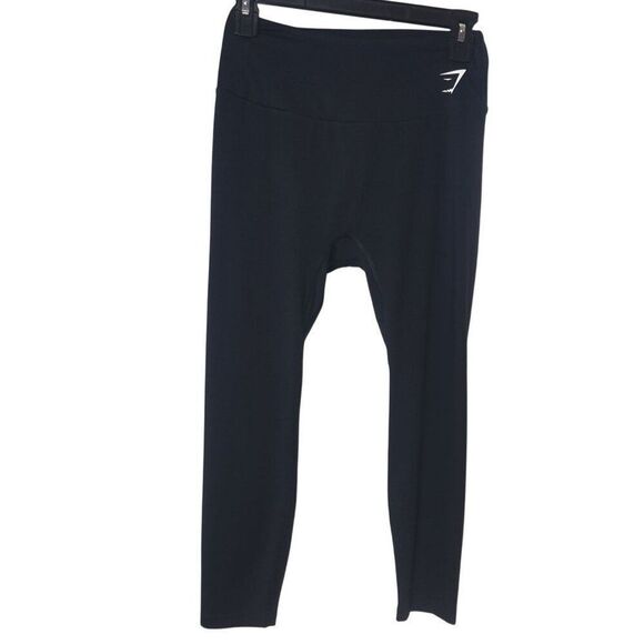 Gymshark Womens Seamless High-Waisted Leggings Size L Black Yoga Athletic Pants - Picture 1 of 3